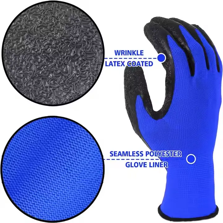Rilong High-Performance Crinkle Latex Coated Safety Gloves