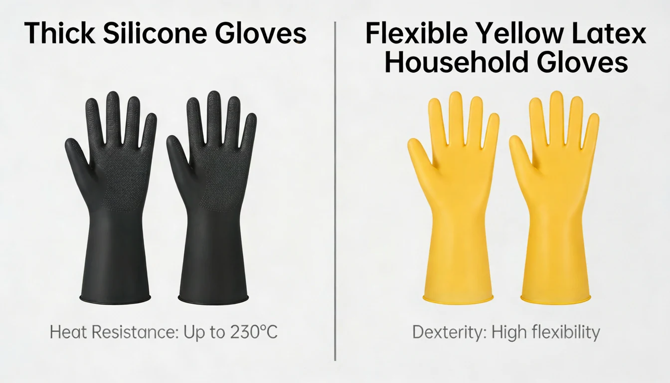 Guide des Gants Ménagers Rilong : Silicone vs. Caoutchouc vs. Latex – Lequel est le Meilleur pour le Nettoyage ?